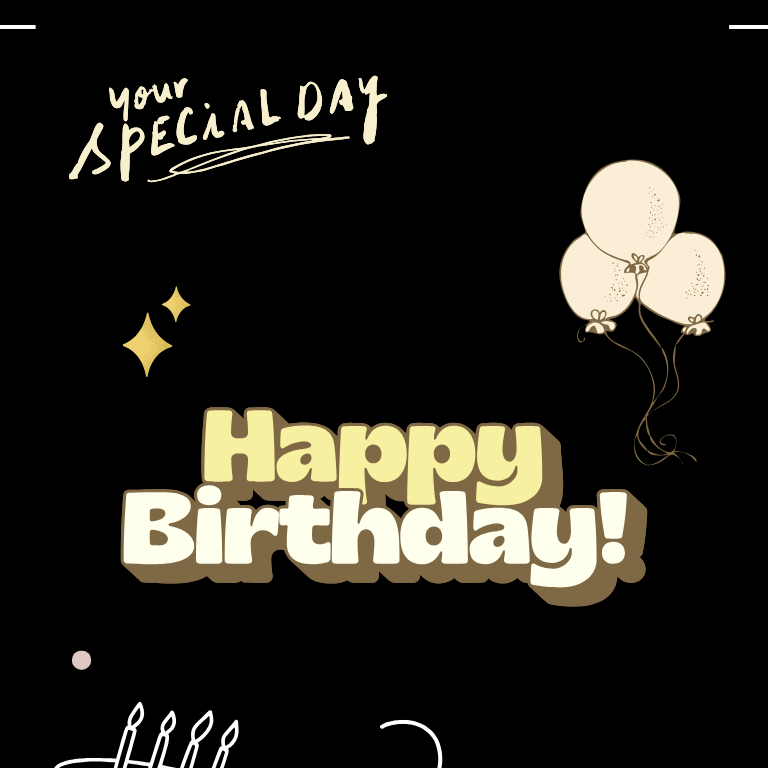 Midnight Sparkle Sleeve - Happy Birthday !