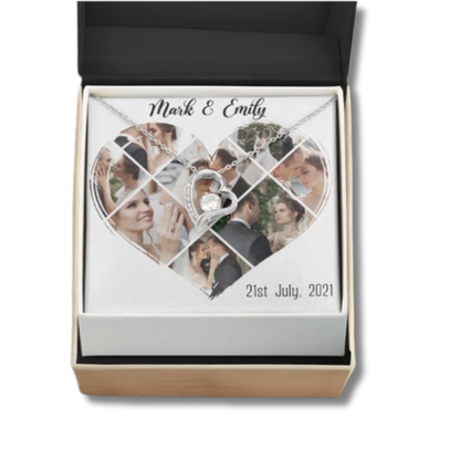 Heart Necklace with Photo Collage Box