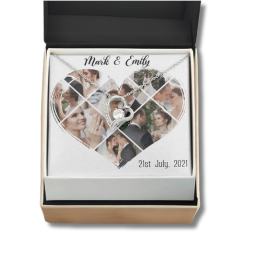 Heart Necklace with Photo Collage Box