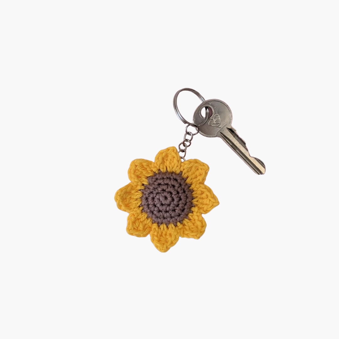 Handmade Crochet Flower Keychain