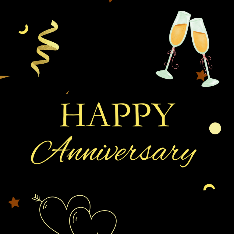Black & Gold Celebration Sleeve - Happy Anniversary!