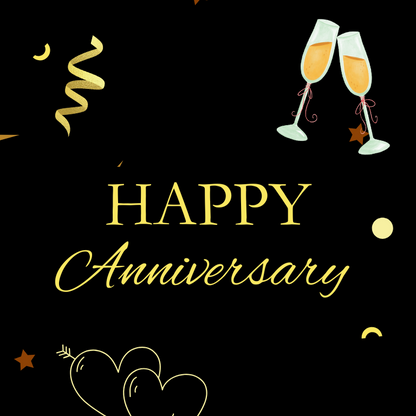 Black & Gold Celebration Sleeve - Happy Anniversary!