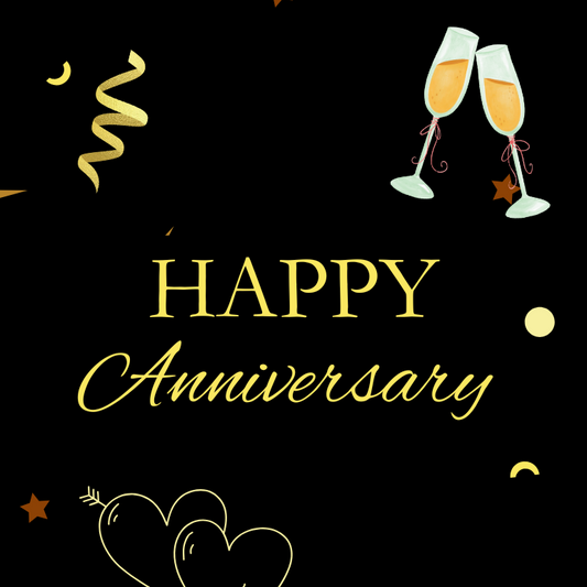 Black & Gold Celebration Sleeve - Happy Anniversary!