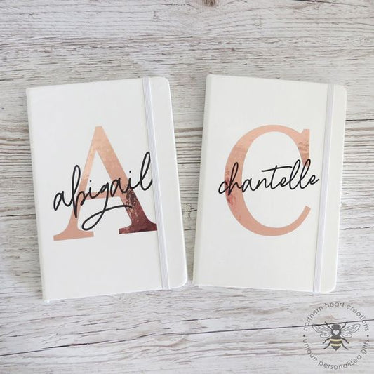 Personalized Name Diary – Custom Initial Notebook with Elegant Minimal Design
