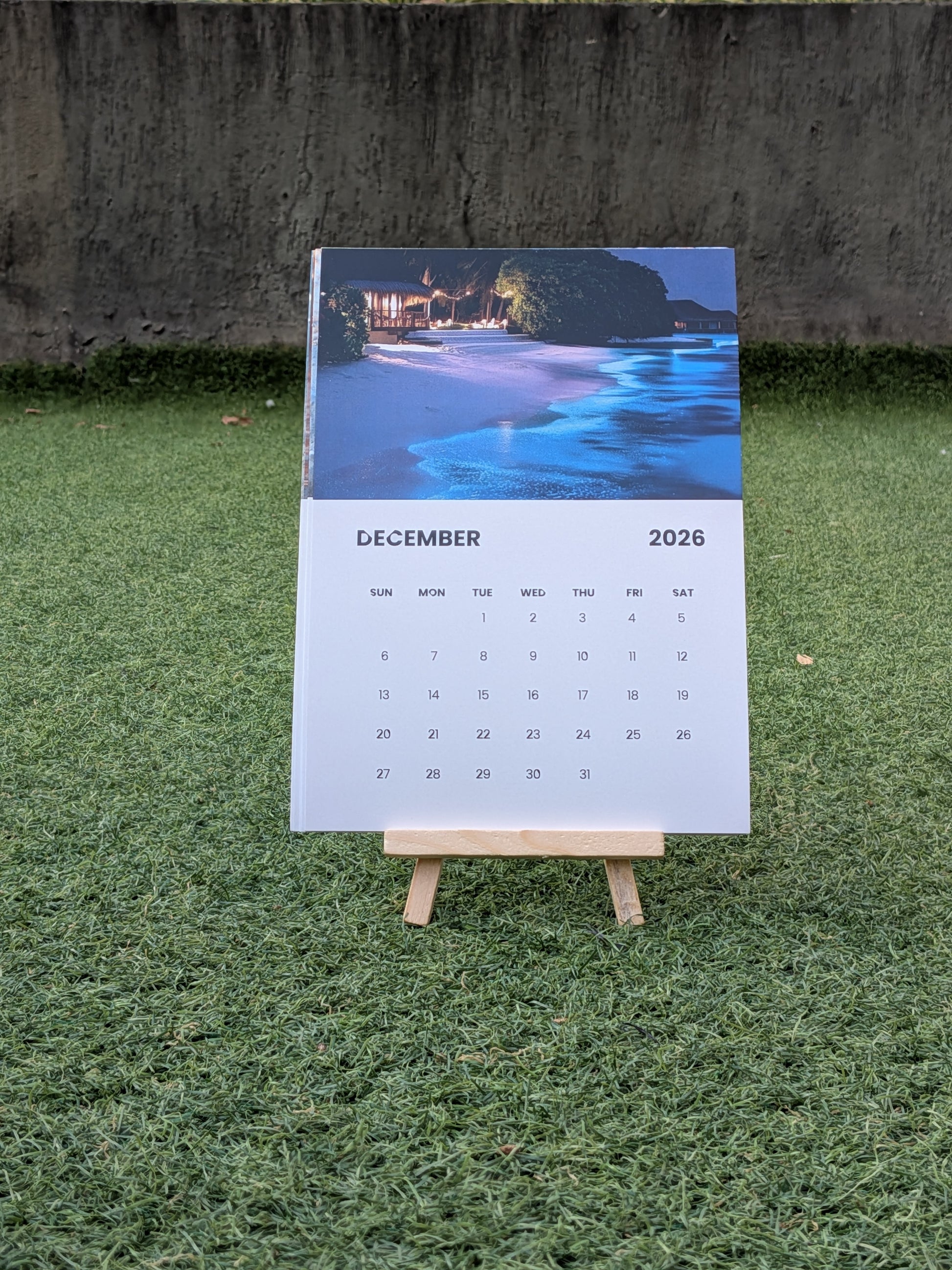 Aesthetic beach and Sunset calendar 2026 