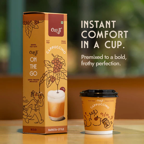 Cup-Ji Bold & Frothy Cappuccino – authentic coffee in seconds. Perfect for travel, home, office, or gifting coffee lovers.