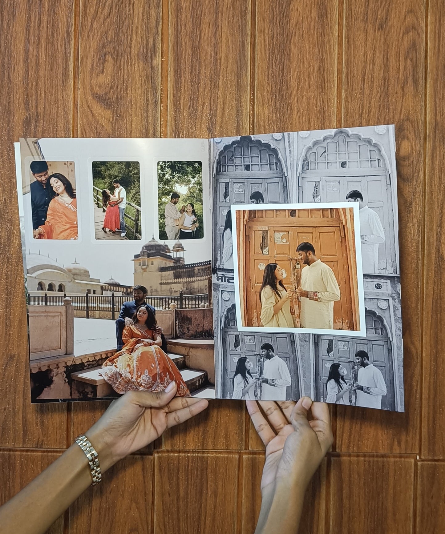 Custom Pre-Wedding Photo Magazine, personalised with your photos and messages. Ideal as a wedding gift, keepsake, or stylish album alternative.