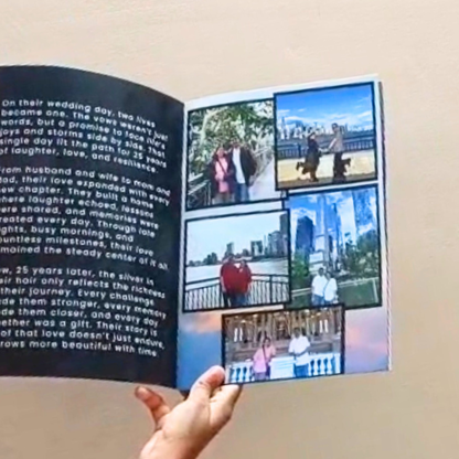 Personalized Anniversary Magazine with 15–20 photos and messages. Perfect for anniversaries, couples, wedding gifts, and memorable keepsakes.