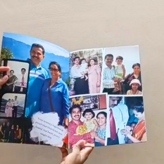 Personalized Anniversary Magazine with 15–20 photos and messages. Perfect for anniversaries, couples, wedding gifts, and memorable keepsakes.