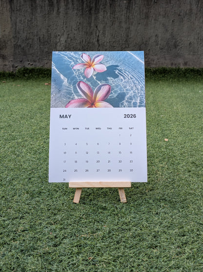 Aesthetic beach and Sunset calendar 2026 